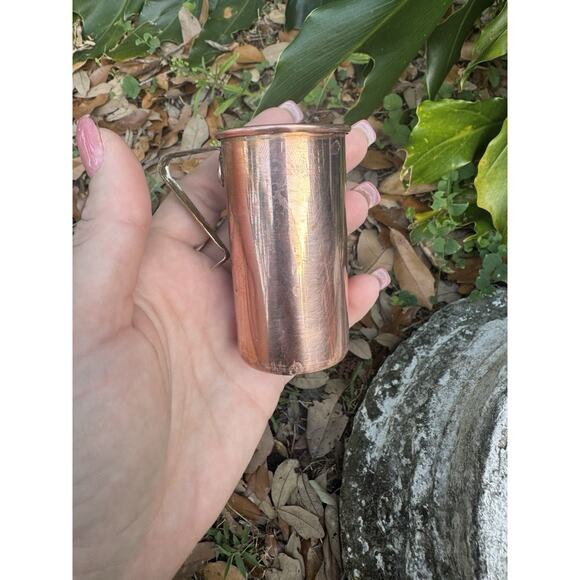 Vintage Copper Nesting Measuring Cups Brass Handle Made In Korea Set Of 4 - Picture 4 of 11